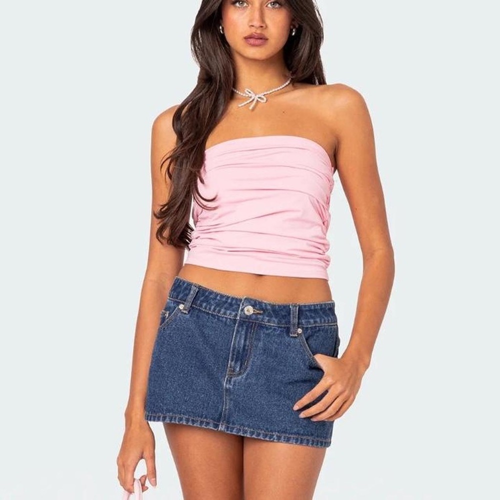 Abercrombie & Fitch soft AF halter runched top